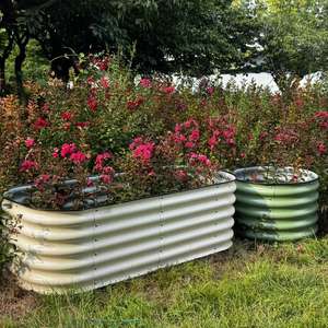 101-pvdf गैल्वेनाइज्ड गार्डन बेड धातु उठाया गया गार्डन बेड R-6.5FT सब्जियों के लिए आउटडोर प्लेटर बॉक्स - Product Image 1