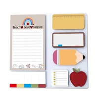 Bloc-notes en papier à thème de Noël transfrontalier, papeterie en forme de bloc-notes, notes autocollantes, autocollants pour journalisation, ensemble combiné de dessins animés pour le bureau, 50 pièces