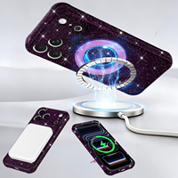 Coque de téléphone magnétique antichoc en PC et TPU avec support à 360 degrés et paillettes IMD de haute qualité pour iPhone 18 Pro Max 17 Pro 16 15