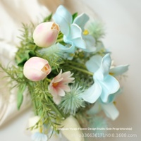 Bouquet de fleurs artificielles haut de gamme Yi Yage SH265 en soie PU (tulipes, lys, marguerites) pour mariées lors de mariages et de cérémonies de mariage