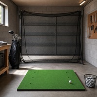 Tapis de practice de golf intérieur/extérieur avec green de putting et entraîneur de swing, herbe en nylon de 15 mm et base amortissante en NBR de 15 mm