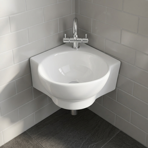 Lavabo d'angle en céramique chinoise pour toilettes, lavabo triangulaire de petite taille pour salle de bain, lavabo d'angle au meilleur prix - Product Image 1