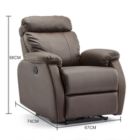 Canapé inclinable électrique moderne et confortable à une place, fauteuil inclinable réglable pour home cinéma avec plateau latéral