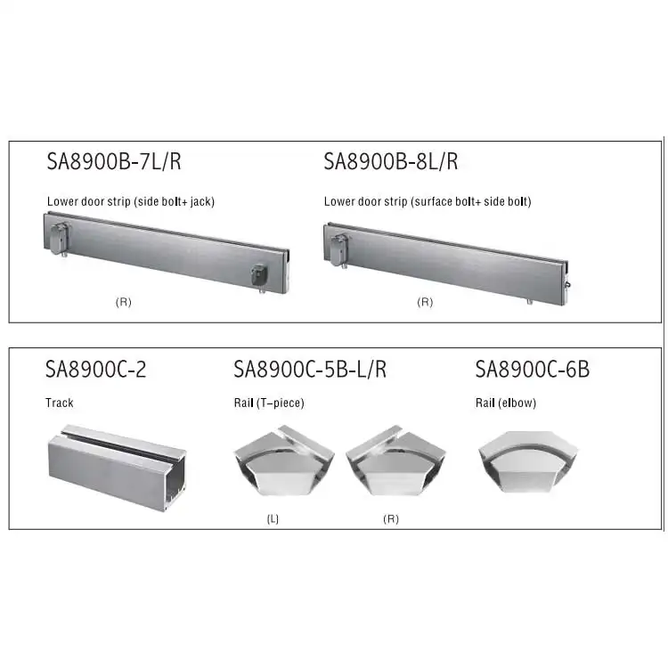 Einfache Installation Edelstahl Glastür leiste Faltglas Tür Rollrad Spur rahmenlose Glas Bi Falttür Hardware