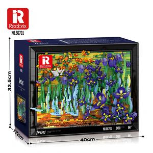 3480PCS Iris Flower Building <b>Blocks</b> 3D Stereoscopic Flower Cluster Model Desktop Ornament Wall Hanging Adult Holiday Gift Toy - Product Image 1