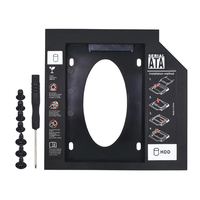 2nd HDD Caddy 9.5 12.7mm Optibay SATA 3.0 for 2.5'' SSD Case Hard Disk Drive Box for Laptop CD DVD-ROM
