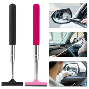 Limpiacristales telescópico portátil para coche, herramienta de limpieza de cristales para ventanas de coche, espejo de mano para lluvia - Product Image 1