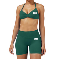 Ensemble de sport le plus populaire : soutien-gorge de sport à col montant très élastique, respirant, push-up, sans couture, dos nu, pour la course, la gym et le yoga