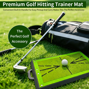 Tapis <span class=keywords><strong>de</strong></span> <span class=keywords><strong>golf</strong></span> 2-en-1 30*60 cm pour entraînement en intérieur avec aides à la pratique du <span class=keywords><strong>swing</strong></span> et du chipping pour golfeurs - Product Image 5