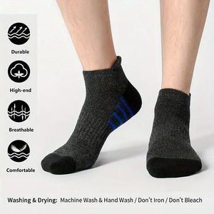 Vente en gros de chaussettes bateau de sport de basket-ball grande taille printemps et été hommes blancs et noirs chaussettes courtes maille cheville pas cher - Product Image 5
