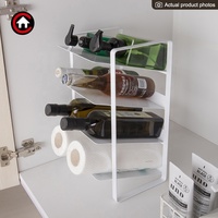 Haute qualité 4 niveaux porte-bouteille support bouteille d'eau organisateur cuisine garde-manger support de rangement étagère organisateurs sous évier étagère