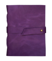 Carnet d'adresses en cuir violet A4 fait main avec papier écologique - Option cadeau avec logo personnalisé pour usage quotidien