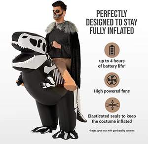 <span class=keywords><strong>Costume</strong></span> de <span class=keywords><strong>dinosaure</strong></span> <span class=keywords><strong>squelette</strong></span> gonflable pour adulte super septembre - Product Image 4