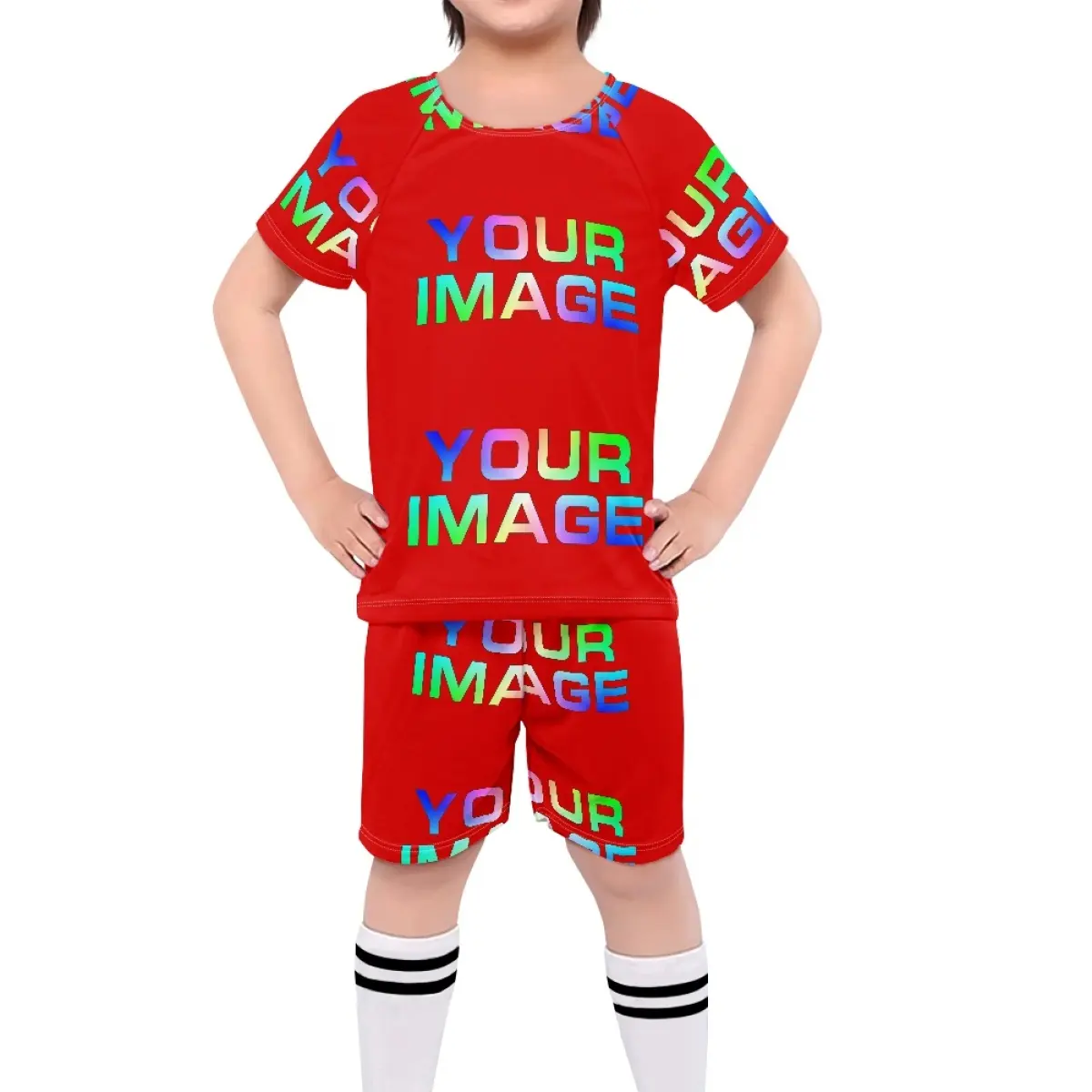 2 Piece Sets Children's Football Uniform Print On Demand 2023 Kids Summer Sport Clothes Suit Custom Tonga Training Team Jersey