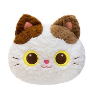 Adorable coussin en peluche en forme de tête de chat, coussin moelleux en forme d'animal en peluche pour la vente en gros, la vente au détail, le merchandising et les événements