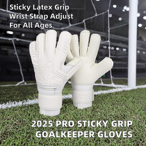 Custom 2026 White Goalkeeper Gloves Professional Soccer Goalkeeper Gloves Latex Grip Football Keeper Gloves - Product Image 2