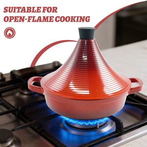 New 28cm Large Metal Tagines Dish Cooking Pot Casseroles Nonstick Induction Die Cast Aluminum <strong>Tagine</strong> <strong>Moroccan</strong> Pot - Product Image 4