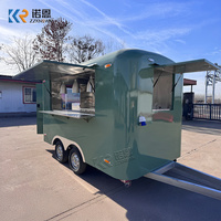 Fabricant de remorques alimentaires en acier vert sur mesure, remorque de concession mobile moderne, café, crème glacée, restauration, utilisation commerciale pour la vente de nourriture de rue