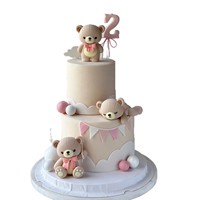 Décorations de gâteaux pour la Saint-Valentin, lot de 12 pièces, trois ours arc-en-ciel, ornements en forme de cœur, style enfantin, décorations de fête