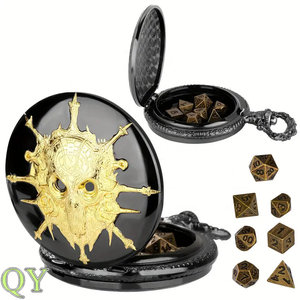 YY Caja Metálica Para Dados Con Relieve De Dragón Y Esqueleto Pirata Diseño Fantasy Para Coleccionistas RPG - Product Image 5