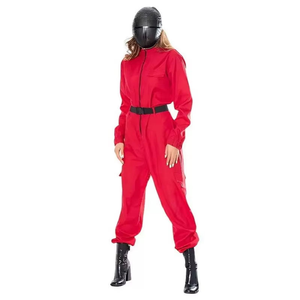 Disfraz de Cosplay para <span class=keywords><strong>Hombre</strong></span> de Halloween, Inspirado en Películas y Series Coreanas, Mono Rojo para Adultos, Disfraz de Carnaval, Conjunto de Overol de Trabajo - Product Image 1