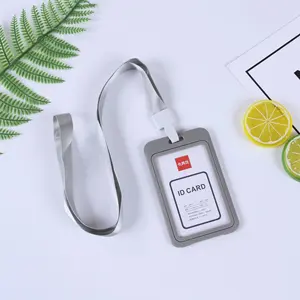 Cordón personalizado RFID, funda transparente para tarjeta de identificación, portatarjetas de plástico