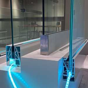 Profilo in alluminio a U per montaggio a parete, base per ringhiera in vetro, corrimano in vetro senza telaio, balaustra in vetro per progetti - Product Image 3