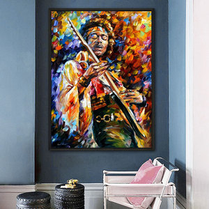 Cuadro de Arte Moderno Impresionista en Lienzo con Textura 3D de Lluvia, Paisaje Nocturno, Pintura para Dormitorio - Product Image 6