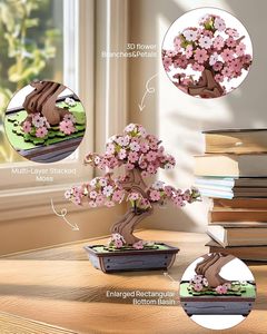 ชุดประกอบโมเดลต้นซากุระบอนไซ 3 มิติ ทำจากไม้ สำหรับงานฝีมือ DIY เหมาะสำหรับผู้ใหญ่ ตกแต่งบ้าน - Product Image 5