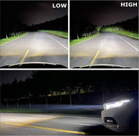 Projecteur antibrouillard Bi Led haute luminosité 66W tricolore 3500K 4000K 5500K pour voiture avec support universel Toyota Honda Ford