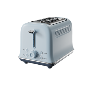 자동 레트로 스타일 전기 토스터 2-슬라이스 가정용 빠르고 쉬운 아침 식사 토스트 플라스틱 하우징에 필수 - Product Image 2