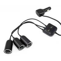 Adaptateur allume-cigare de voiture 12V 24V DC, 3 prises USB, chargeur, 2 ports avec interrupteur marche/arrêt