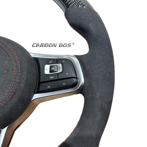 Volant de voiture en cuir et fibre de carbone de haute qualité, personnalisé en usine, pour Volkswagen VW MK7 <span class=keywords><strong>Golf</strong></span> 7 MK7.5 GTI <span class=keywords><strong>GTD</strong></span> - Product Image 3