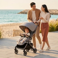 Poussette bébé Abon BSS096 pliable d'une seule main, cadre en alliage d'aluminium léger et compact, capacité de charge de 20 kg, pour nouveau-nés jusqu'à 3 ans