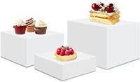 Ensembles de cubes de présentation en acrylique blanc personnalisé rehausseurs de buffet de restauration à 5 côtés pour présentoir de nourriture pour la fête de mariage