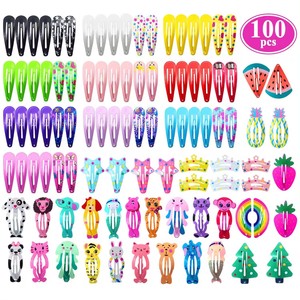 100 pièces mignon couleur bonbon épingles à cheveux <span class=keywords><strong>cadeau</strong></span> <span class=keywords><strong>de</strong></span> fête d'anniversaire Barrettes en métal Snap pinces à cheveux <span class=keywords><strong>pour</strong></span> filles enfants adolescents femmes - Product Image 5