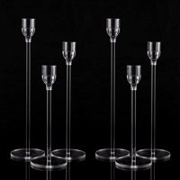 6 pièces de chandeliers personnalisés en cristal, ménorahs en acrylique, centre de table pour décoration de table et de mariage