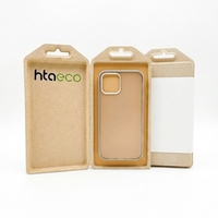 Boîte d'emballage personnalisée en pulpe moulée biodégradable, en fibre durable pressée à froid, en bagasse de canne à sucre, pour étuis de téléphone