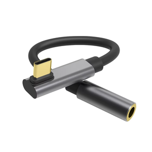 Nuevo Adaptador USB C a 90 Grados con Conector <span class=keywords><strong>para</strong></span> Auriculares <span class=keywords><strong>de</strong></span> 3.5mm <span class=keywords><strong>para</strong></span> Teléfonos, Laptops y Tablets, Compatible con USB 3.0 - Product Image 1