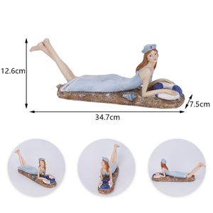 Redeco Elegant Oceaanstijl Vakantiepaar Hars Desktop Ornamenten Zeeman Sculptuur Nautisch Zeeman Beeldje Home Decor - Product Image 5