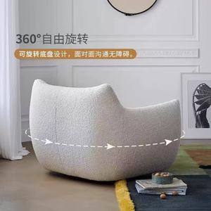 Yumu कस्टम Nordic क्रीम मेमने वेवेट सिंगल सोफा आधुनिक फ्रेंच डिजाइनर रेट्रो टोरो को स्पंज भरने के साथ रहने वाले कमरे के लिए - Product Image 4