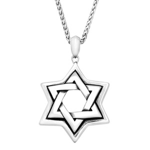 Yunnique – collier avec pendentif étoile pour hommes, design hexagramme en argent tibétain, chaîne de pull à la mode, bijoux cadeau - Product Image 5