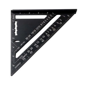 Woodworking Triangle Ruler 7-Inch 12-Inch Aluminum Alloy Right Angle Square Metric Imperial Marking Tool - Product Image 1