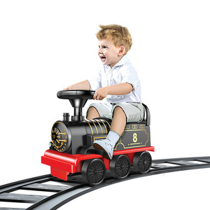 Train électrique de Noël à six roues pour bébé, alimenté par batterie, en plastique, grande taille, pour enfants, avec rails - Product Image 3