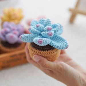 Tricoté à la main <span class=keywords><strong>Cactus</strong></span> plante en pot fait <span class=keywords><strong>maison</strong></span> Crochet fini Table bureau <span class=keywords><strong>maison</strong></span> nouvel an décor tissé à la main plantes succulentes fleur - Product Image 6