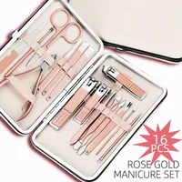 Ensemble de manucure en or rose, couteau de pédicure en acier inoxydable, outil de nail art