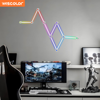Barre lumineuse LED USB RGB à synchronisation musicale et commande vocale, lampe murale modulaire moderne en ABS, blanc chaud, décoration pour salle de jeu
