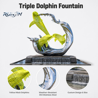 Grande sculpture de requin en acier inoxydable ajouré, miroir extérieur, motif vague jaune, pour place publique, fabrication sur mesure