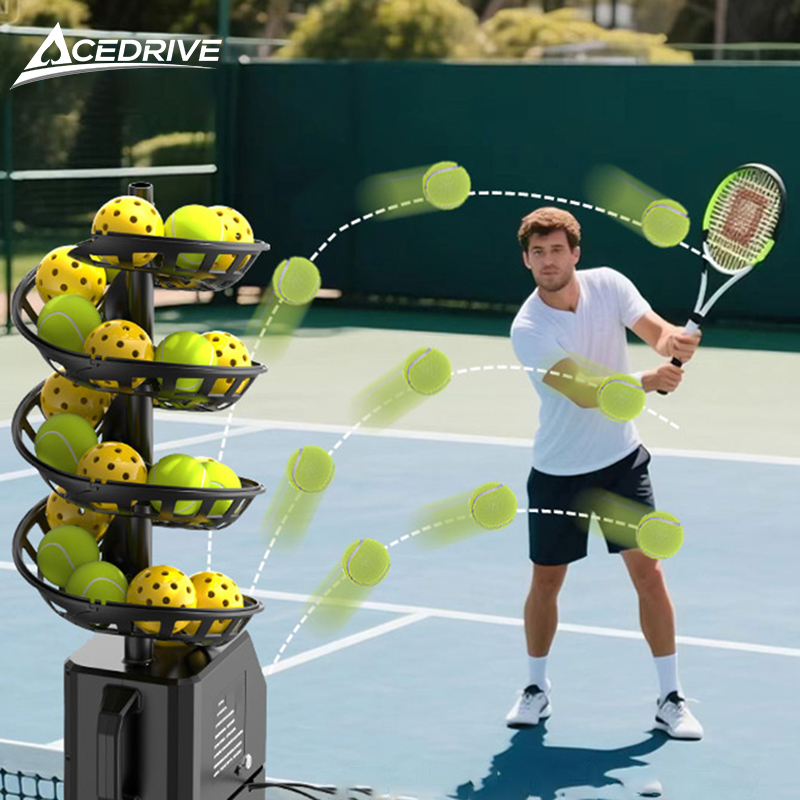 Acedrive HT-72 33 Balls Capacity Original Lithium Battery 10 Hours Life Modular Assembly Pickleball/Tennis Remote Control Auto
