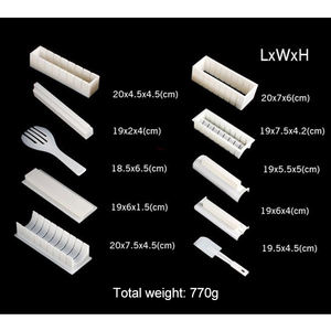 Vente chaude bricolage 10 pièces <span class=keywords><strong>maison</strong></span> algues riz rouleau faisant <span class=keywords><strong>Sushi</strong></span> outil <span class=keywords><strong>Sushi</strong></span> faisant Kit équipement pour débutants - Product Image 5